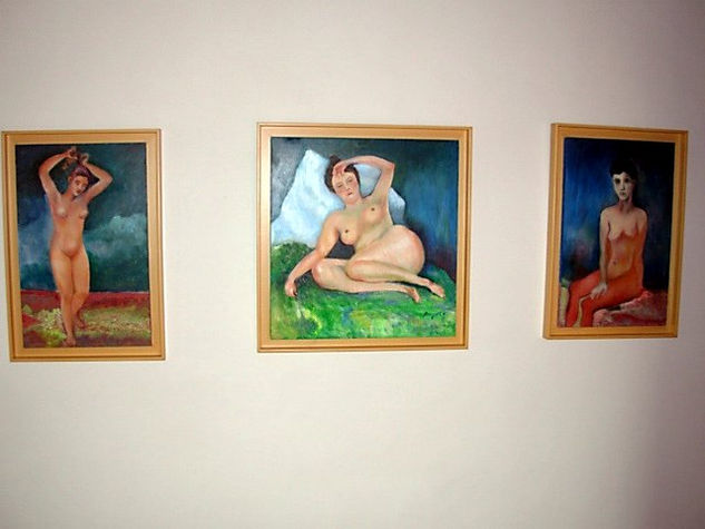 Tres mujeres Óleo Lienzo Desnudos