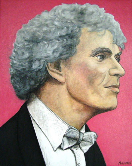 Simon Rattle Óleo Lienzo Retrato