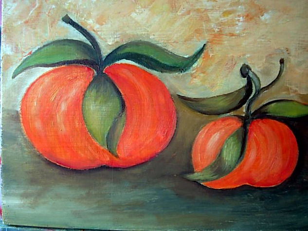 Mandarinas Oil Panel Still Life Paintings