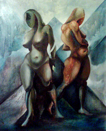 Mercancía Oil Canvas Figure Painting