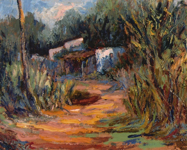 La casita blanca Oil Canvas Landscaping