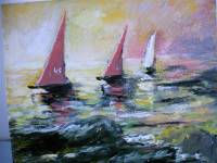 amanecer en el mar Oil Canvas Marine Painting