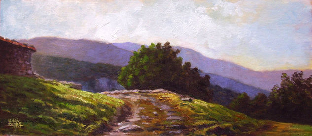 Recodo en el camino / Bend in the road. Oil Panel Landscaping