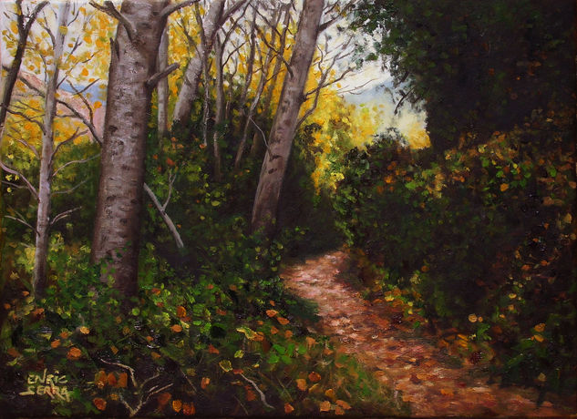 Senda en otoño / Path in autumn. Oil Canvas Landscaping