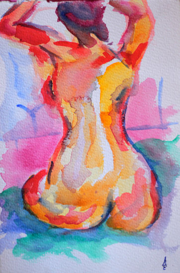 Acicalandose Watercolour Paper Nude Paintings