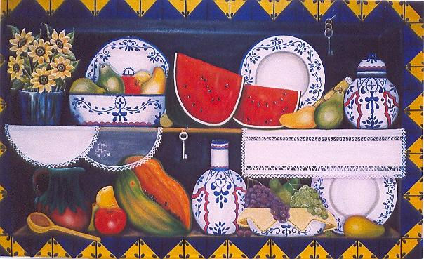 ALACENA CON TALAVERA Oil Canvas Still Life Paintings