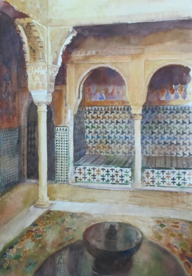 Alhambra. Interior Watercolour Paper Landscaping