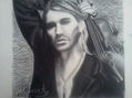 Pintura carboncillo David Garrett