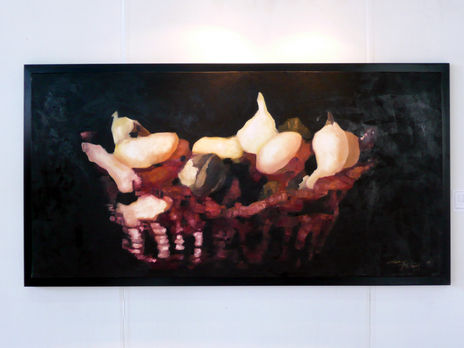 Canasta con calabazas