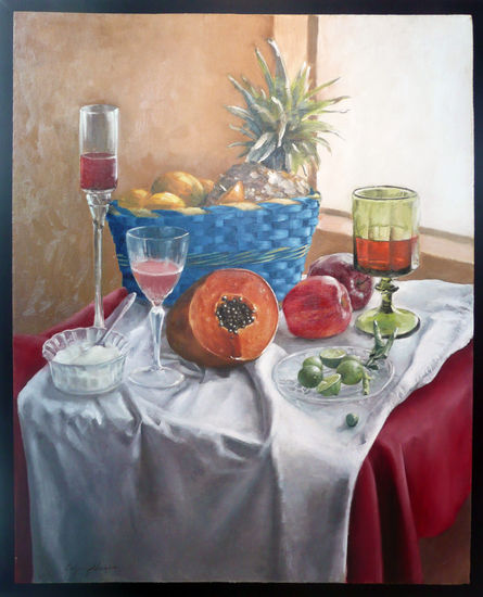 Bodegón sobre funda de almohada Oil Canvas Still Life Paintings