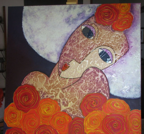 Entre rosas Mixed media Canvas Portrait