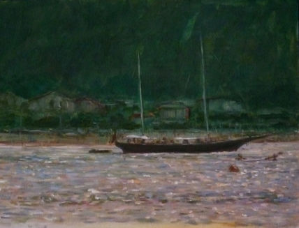 Velero fondeado...