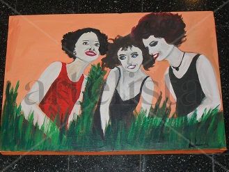 las amigas Acrílico Lienzo Retrato