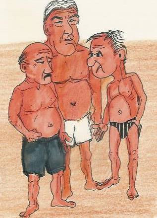 pensioners / cartoon Tinta Papel Otros