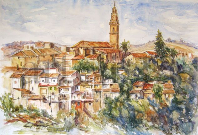 Albaida Acuarela Papel Paisaje