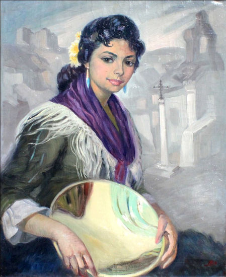 "Mujer" Óleo Tela Retrato