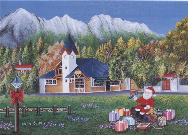 sueño de navidad Acrylic Canvas Landscaping