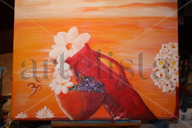 flores en vasijas Oil Canvas Landscaping