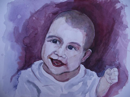 retrato acuarela María