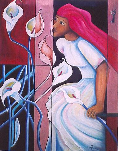 MUJER CON TURBANTE Oil Canvas Figure Painting