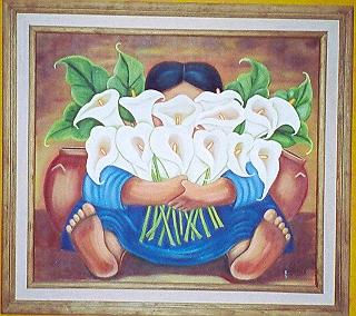 NIÑA CON PIES DESCALZOS Oil Canvas Figure Painting