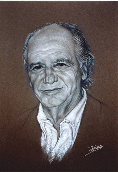 Retrato de Paco Rabal Pastel Papel Retrato