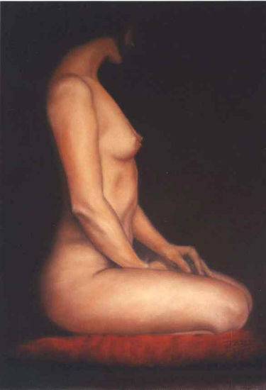 Desnudo Pastel Paper Figure Painting