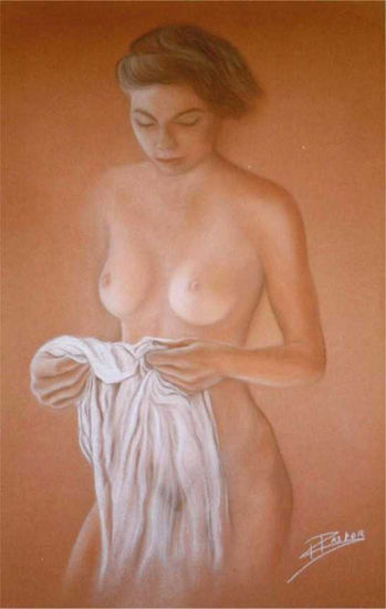 Desnudo sepia Pastel Papel Figura