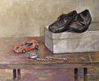 Reloj, zapatos y cochecito