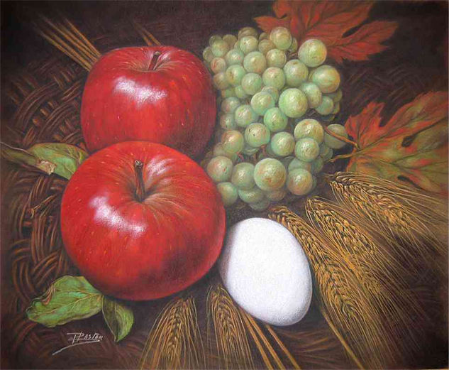 Bodegón con huevo Pastel Paper Still Life Paintings