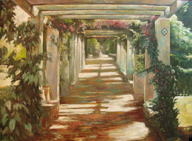 Boganvillea luces y sombras Oil Canvas Landscaping