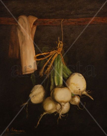 Manojo de Nabos Oil Canvas Still Life Paintings