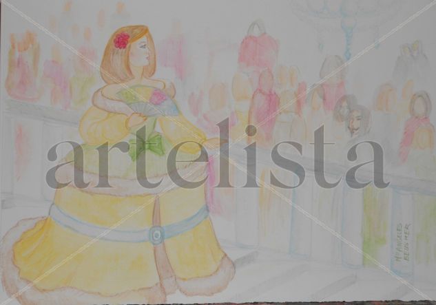 Cuento de Meninas 5 Acuarela Cristal Figura