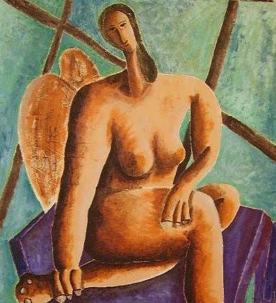 angeloide Óleo Tabla Desnudos