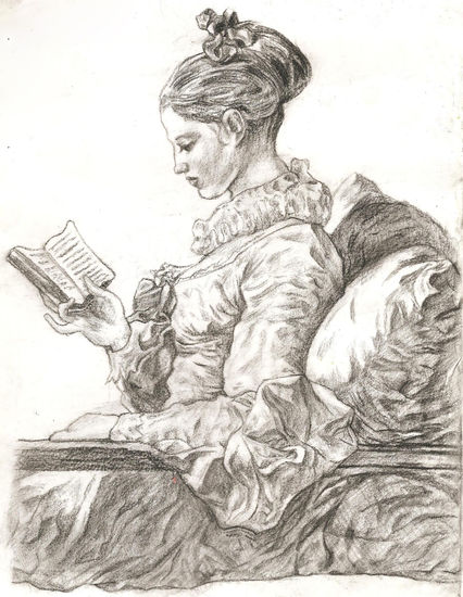 Mujer leyendo (Reproducción de Fragonard) 