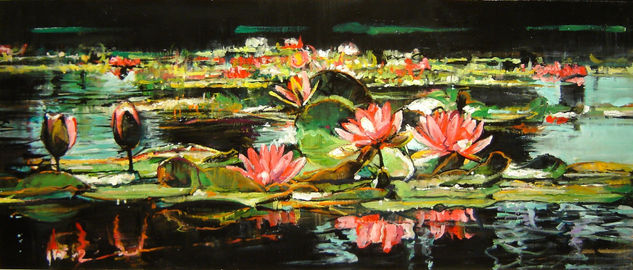 Nenufares en Flor Oil Panel Landscaping