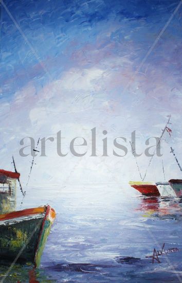 en compañia Oil Canvas Marine Painting