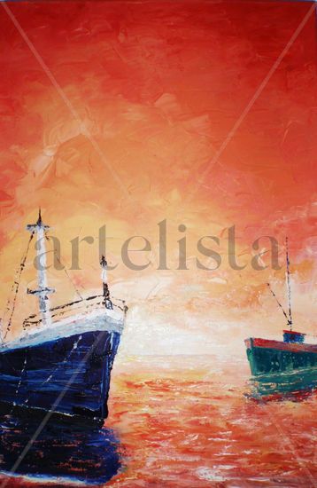 lejos de casa Oil Canvas Marine Painting