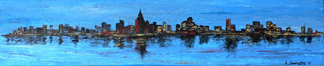 Reflejos de Nueva York Acrílico Tabla Paisaje