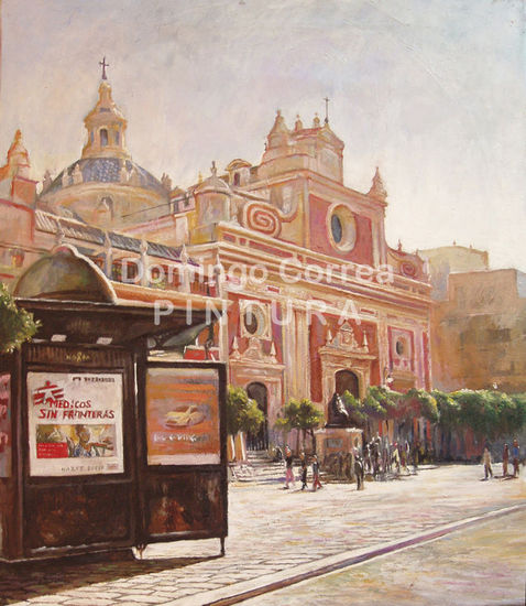 Plaza del Salvador, Sevilla Oil Canvas Landscaping