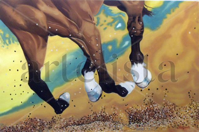 Racing Oil Canvas Animals