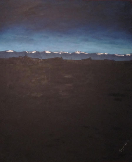 Los Andes de noche Oil Canvas Landscaping