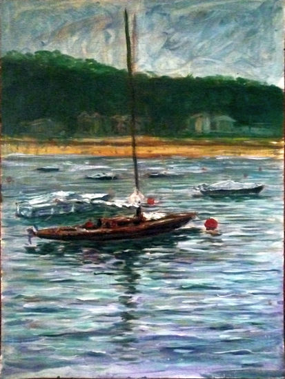 Barco de madera Oil Canvas Marine Painting