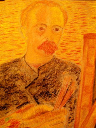 Marti en Van Gogh 2 Pastel Tela Figura