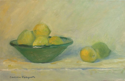 Limones cerámica verde
