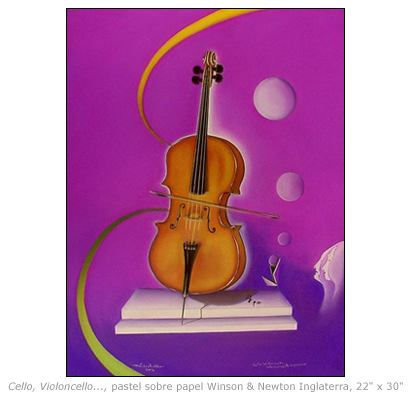 Cello, violon cello Pastel Paper Figure Painting