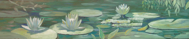 Nenúfares blancos 1 Oil Canvas Landscaping