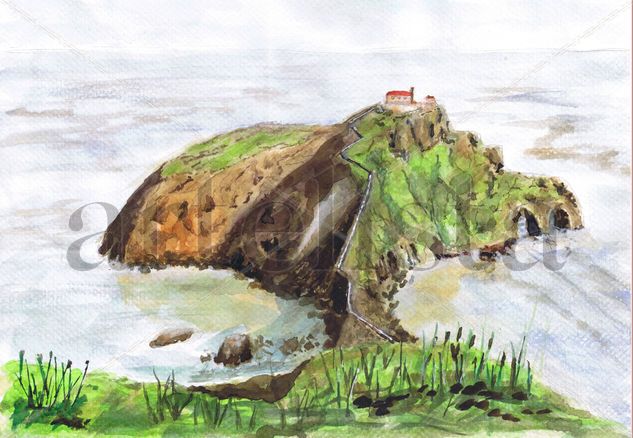 San Juan de Gaztelugatxe Watercolour Paper Landscaping