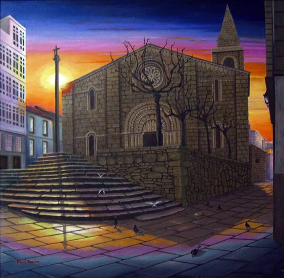 Amanecer en la Colegiata_2 Oil Canvas Landscaping