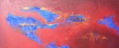 Galaxia Azul sobre Rojo